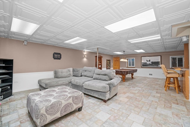 8950 S 84th Ave, Hickory Hills, IL 60457 - living area featuring billiards and baseboards