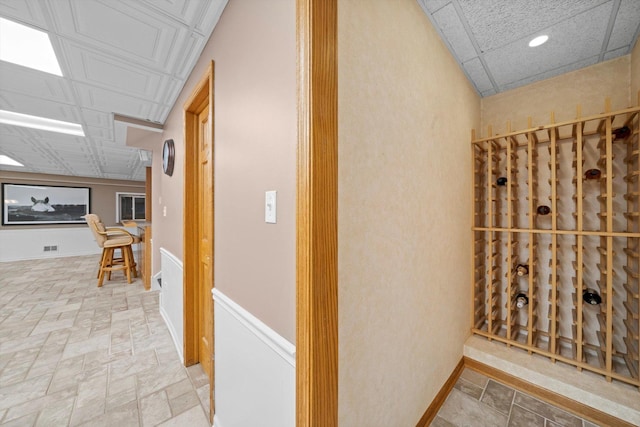 8950 S 84th Ave, Hickory Hills, IL 60457 - wine area with light stone finish floors