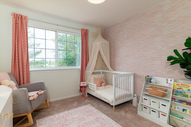18374 Century Ct, Tinley Park, IL 60477 - carpeted bedroom with a crib and baseboards
