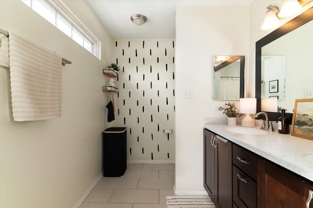18374 Century Ct, Tinley Park, IL 60477 - bathroom with double vanity and tile patterned flooring