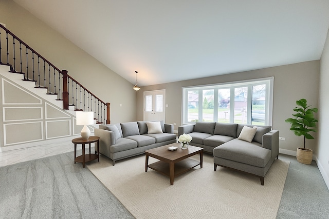 15564 S Willow Ct, Homer Glen, IL 60491 - living area with vaulted ceiling and stairs