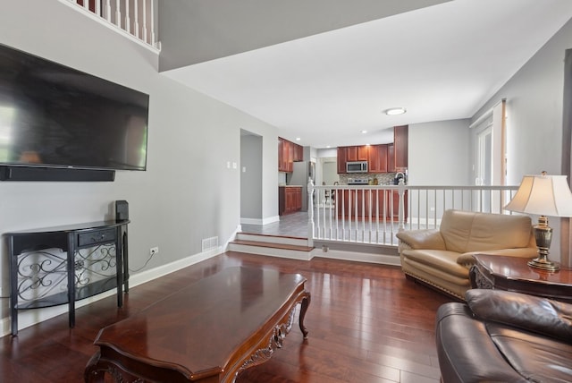 1519 Parkside Dr, Plainfield, IL 60586 - living area featuring dark wood finished floors and recessed lighting