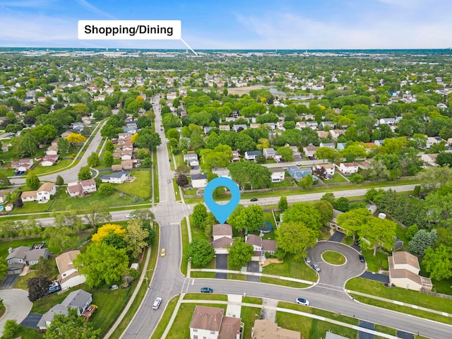 1004 Evergreen Dr, Carol Stream, IL 60188 - aerial overview of property's location with nearby suburban area