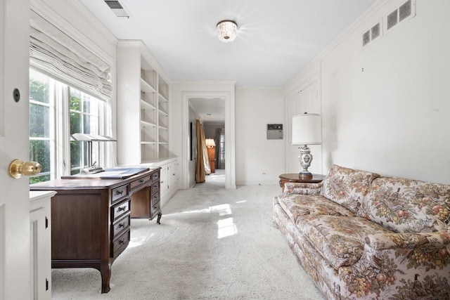937 Braeburn Rd, Inverness, IL 60067 - living room featuring light carpet and crown molding