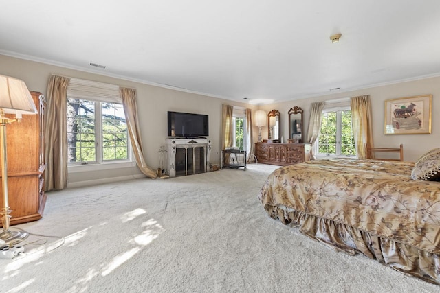 937 Braeburn Rd, Inverness, IL 60067 - bedroom with carpet, crown molding, and multiple windows