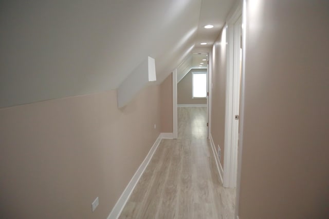 8346 S Baltimore Ave, Chicago, IL 60617 - corridor with light wood-style floors, lofted ceiling, and recessed lighting