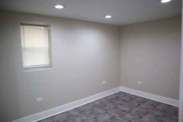 8346 S Baltimore Ave, Chicago, IL 60617 - spare room featuring recessed lighting and dark tile patterned floors