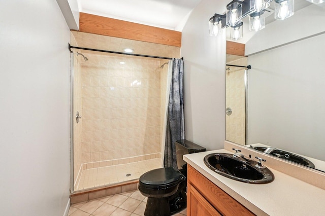 18229 Riegel Rd, Homewood, IL 60430 - bathroom featuring a stall shower, vanity, and tile patterned flooring