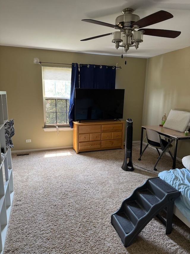 352 Bay Dr, Itasca, IL 60143 - carpeted bedroom featuring ceiling fan
