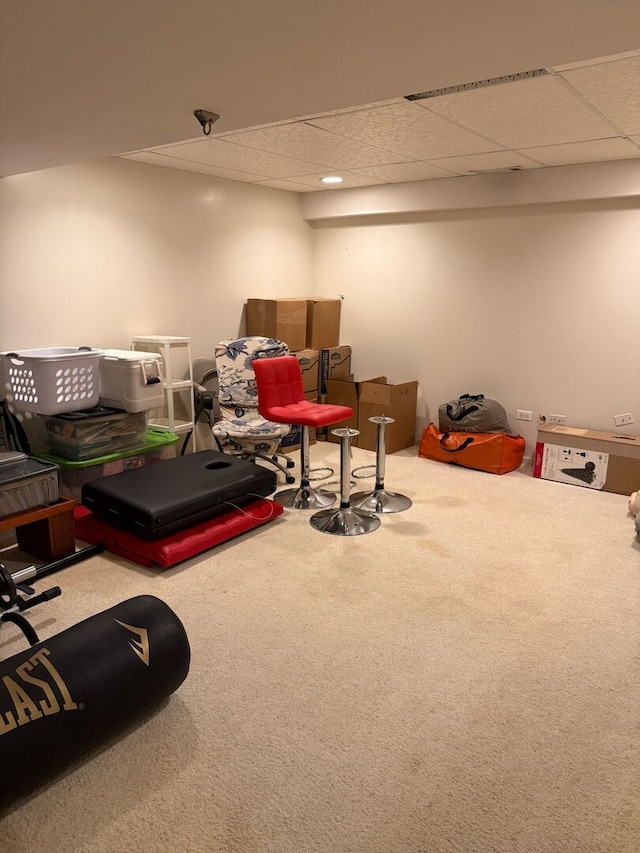 352 Bay Dr, Itasca, IL 60143 - playroom with carpet flooring and a drop ceiling