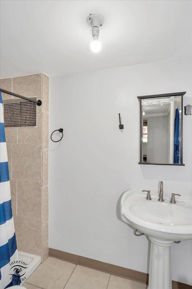 5716 W 64th Pl, Chicago, IL 60638 - bathroom featuring a shower stall and tile patterned flooring
