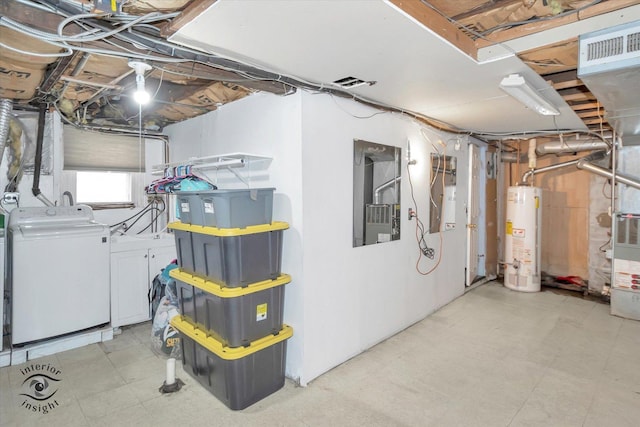 5716 W 64th Pl, Chicago, IL 60638 - below grade area featuring gas water heater and tile patterned floors