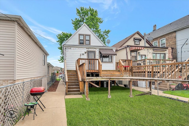 5716 W 64th Pl, Chicago, IL 60638 - rear view of house with stairs and a deck