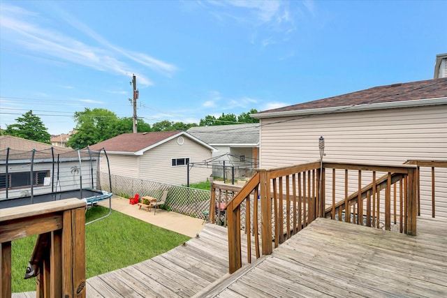 5716 W 64th Pl, Chicago, IL 60638 - deck featuring a trampoline and a patio area