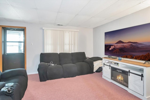 5716 W 64th Pl, Chicago, IL 60638 - living room featuring a drop ceiling and carpet floors