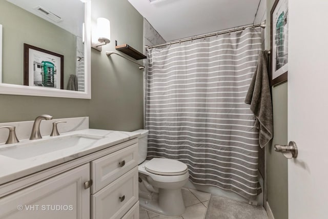 7930 W Lakeview Ct Unit 2A, Palos Heights, IL 60463 - full bathroom with vanity, tile patterned flooring, and a shower with curtain