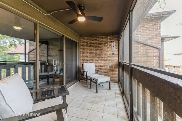 7930 W Lakeview Ct Unit 2A, Palos Heights, IL 60463 - sunroom with a ceiling fan