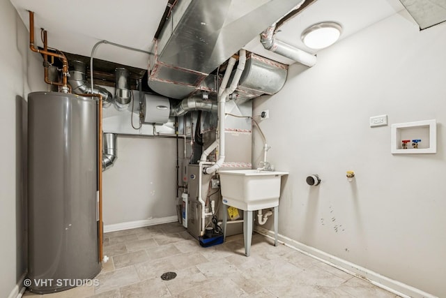 5155 W George St, Chicago, IL 60641 - utility room with water heater and heating unit