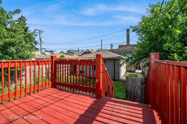5155 W George St, Chicago, IL 60641 - deck featuring an outbuilding