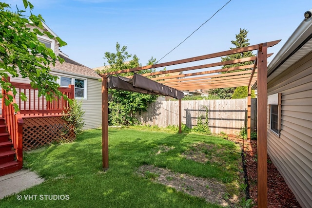 5155 W George St, Chicago, IL 60641 - view of yard featuring a deck and a pergola