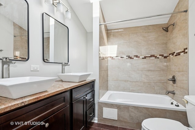 5155 W George St, Chicago, IL 60641 - bathroom featuring tiled shower / bath combo and double vanity