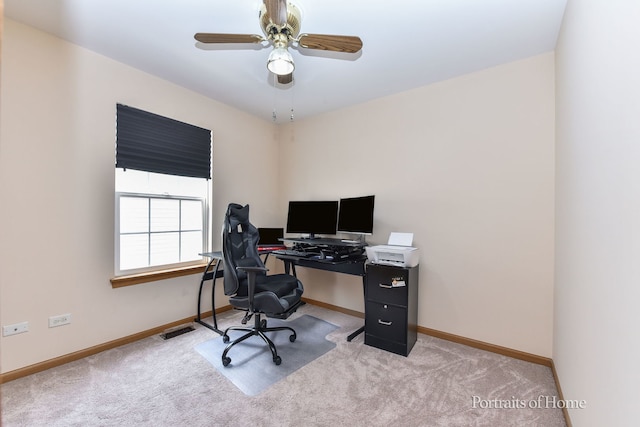 497 Le Moyne Ave, Romeoville, IL 60446 - office area featuring carpet floors and a ceiling fan
