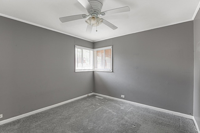 431 Lakewood Blvd, Park Forest, IL 60466 - carpeted empty room with crown molding and ceiling fan