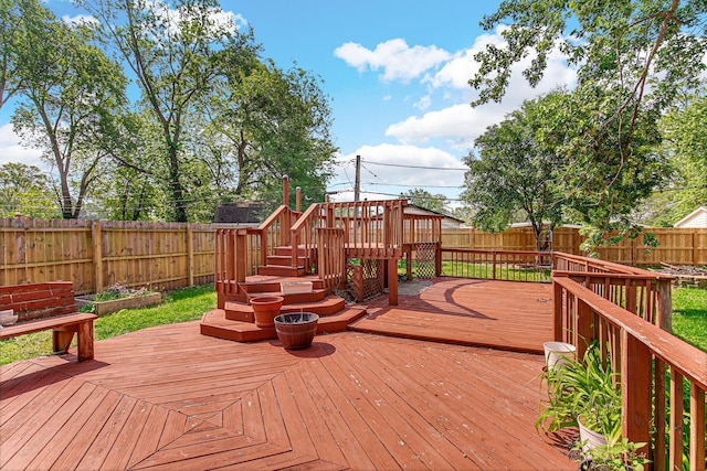 431 Lakewood Blvd, Park Forest, IL 60466 - wooden terrace featuring a fenced backyard