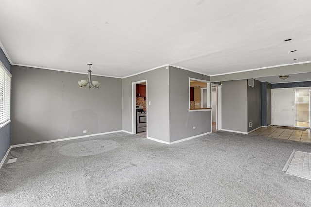 431 Lakewood Blvd, Park Forest, IL 60466 - carpeted spare room with a chandelier and crown molding
