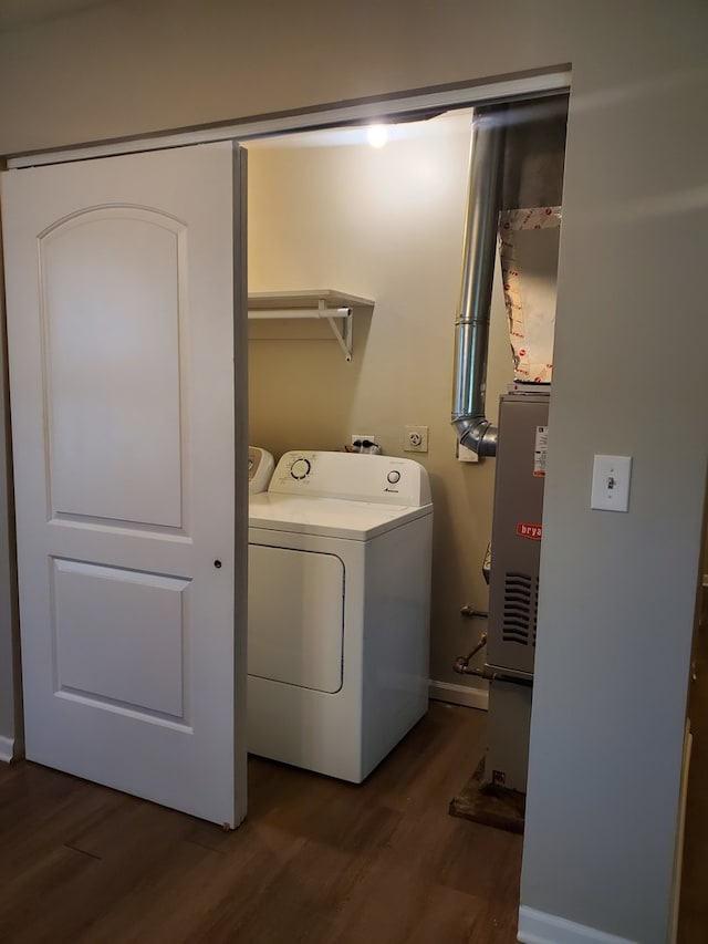 4917 Prairie Ave, Mchenry, IL 60050 - laundry area featuring dark wood-style flooring