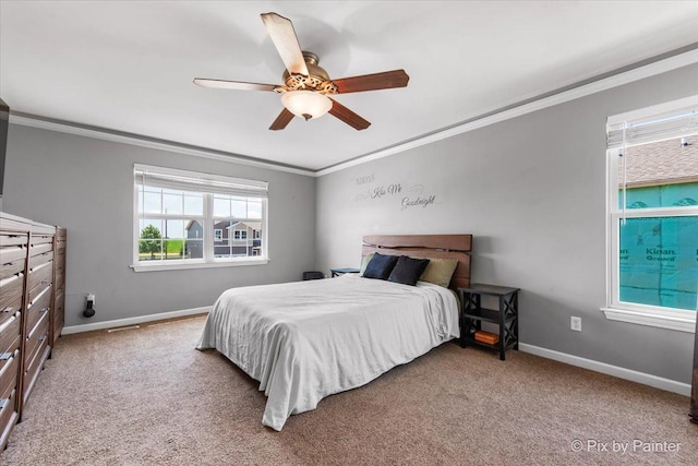 911 Water Stone Way, Malta, IL 60150 - carpeted bedroom with crown molding and a ceiling fan