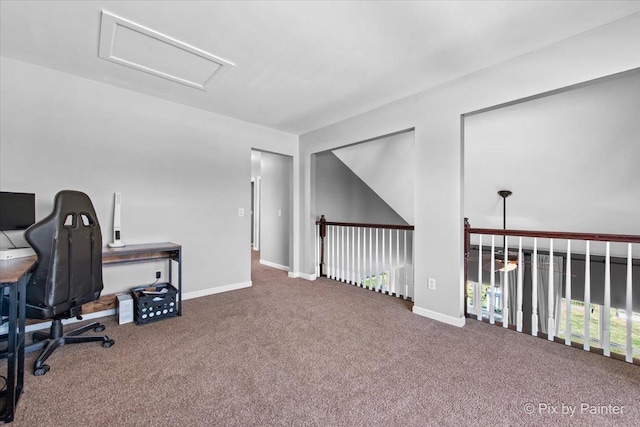 911 Water Stone Way, Malta, IL 60150 - office area with carpet flooring and attic access