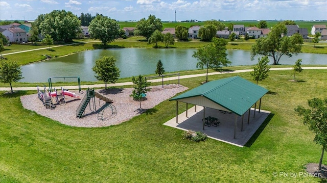 911 Water Stone Way, Malta, IL 60150 - view of home's community featuring a yard, a water view, and a residential view