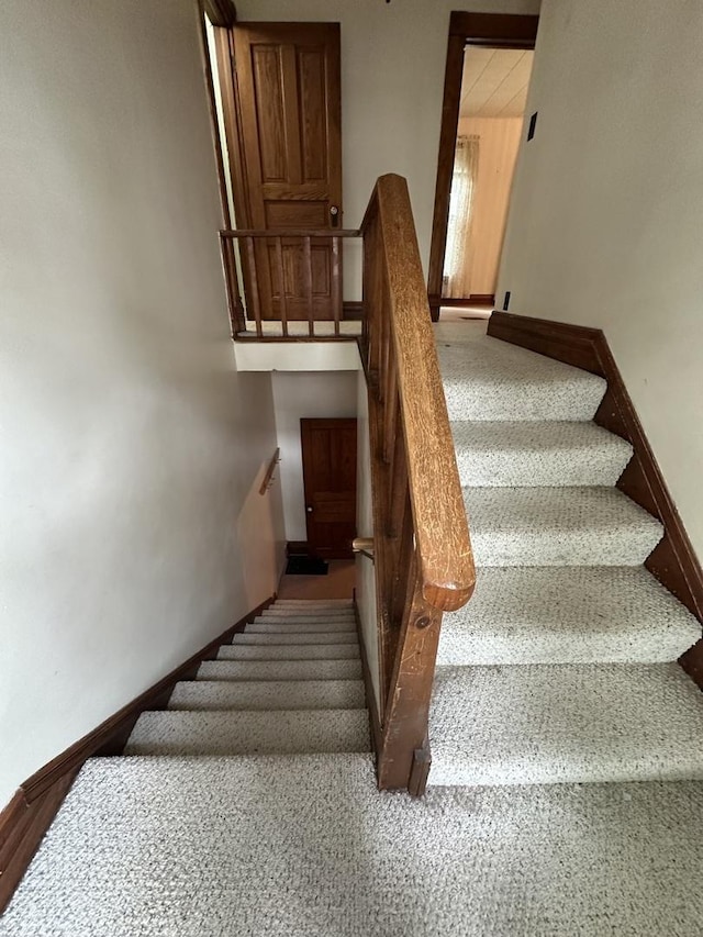 506 E Lincoln St, Saybrook, IL 61770 - stairway featuring baseboards