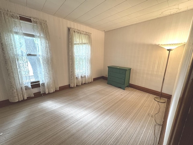 506 E Lincoln St, Saybrook, IL 61770 - spare room featuring wood finished floors and wooden walls
