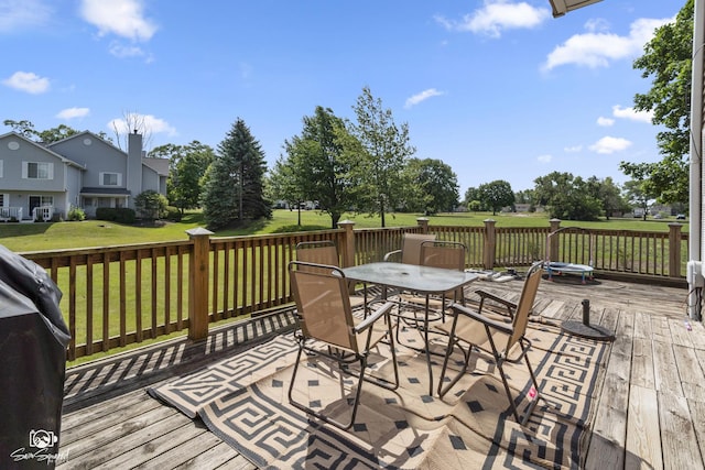 1644 Bridle Post Dr Unit 1644, Aurora, IL 60506 - wooden terrace featuring outdoor dining area and a lawn