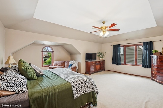 9228 S 55th Ct, Oak Lawn, IL 60453 - carpeted bedroom with lofted ceiling and ceiling fan