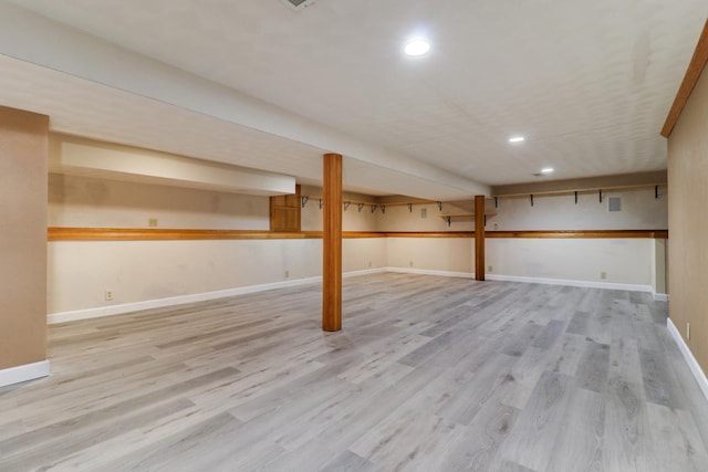 116 W C St, Delavan, IL 61734 - finished basement with recessed lighting and wood finished floors