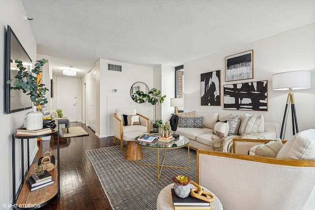 3660 N Lake Shore Dr Unit 4502, Chicago, IL 60613 - living area featuring dark wood-type flooring and a textured ceiling