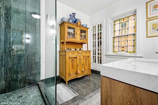 1116 W N Shore Ave Unit 2, Chicago, IL 60626 - bathroom with vanity and a shower stall