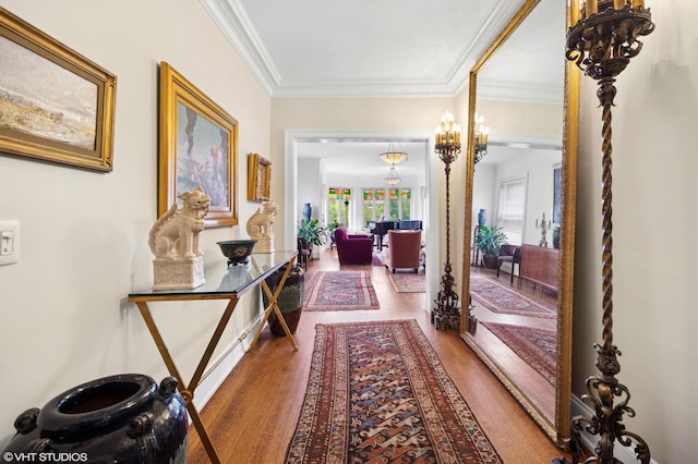 1116 W N Shore Ave Unit 2, Chicago, IL 60626 - hall with wood finished floors and ornamental molding