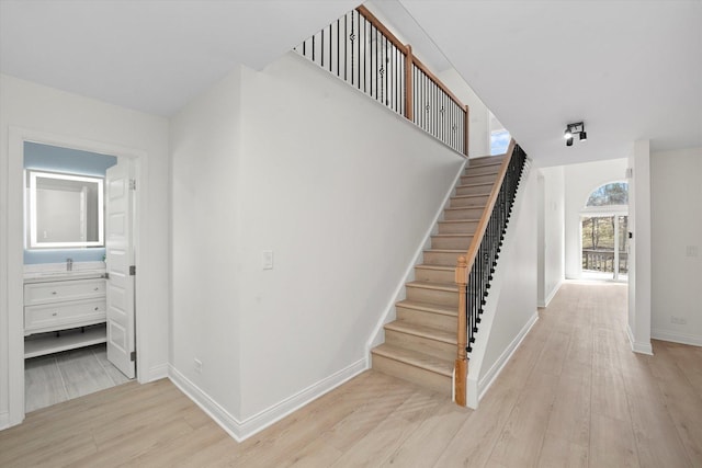 14449 Golf Rd, Orland Park, IL 60462 - staircase with wood finished floors