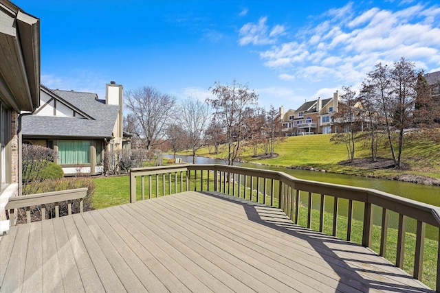 14449 Golf Rd, Orland Park, IL 60462 - wooden terrace with a water view and a yard