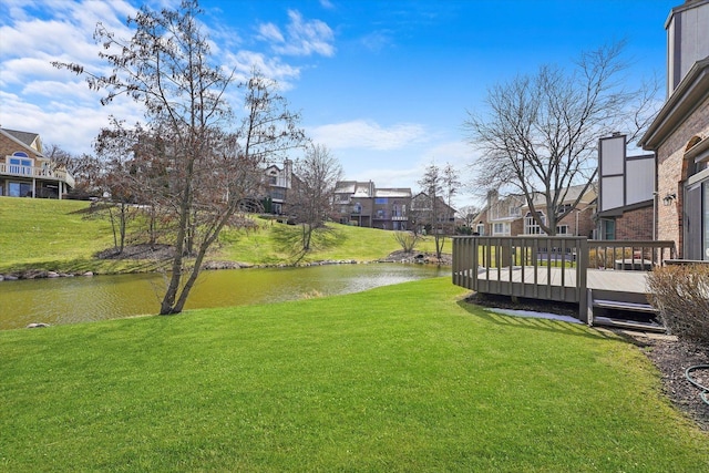 14449 Golf Rd, Orland Park, IL 60462 - view of grassy yard featuring a residential view and a deck with water view