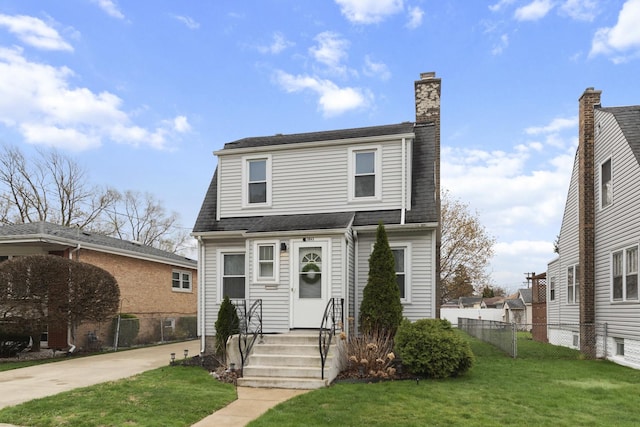 3043 W 96th Pl, Evergreen Park, IL 60805 - colonial inspired home featuring a chimney and roof with shingles