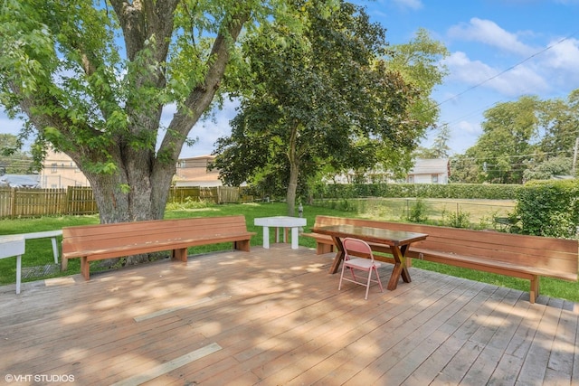 852 Pamela Dr, Bensenville, IL 60106 - wooden terrace with a fenced backyard