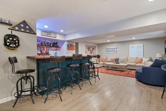 661 Regal Ln, Algonquin, IL 60102 - indoor wet bar with wood finished floors and recessed lighting