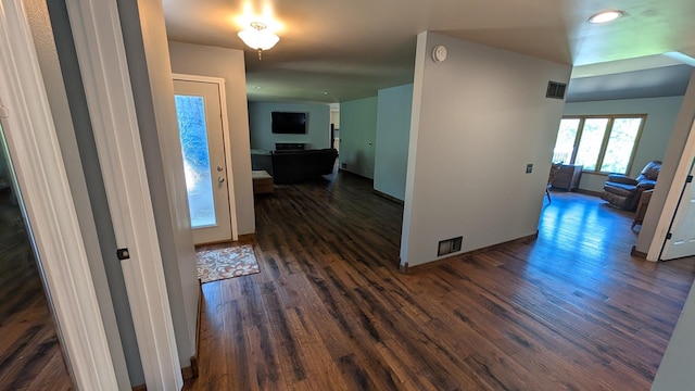 5N119 Mary Ct, Saint Charles, IL 60175 - corridor featuring dark wood-style flooring and baseboards