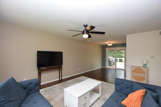 1116 Oakleaf Ave, Mchenry, IL 60051 - living room with wood finished floors and ceiling fan