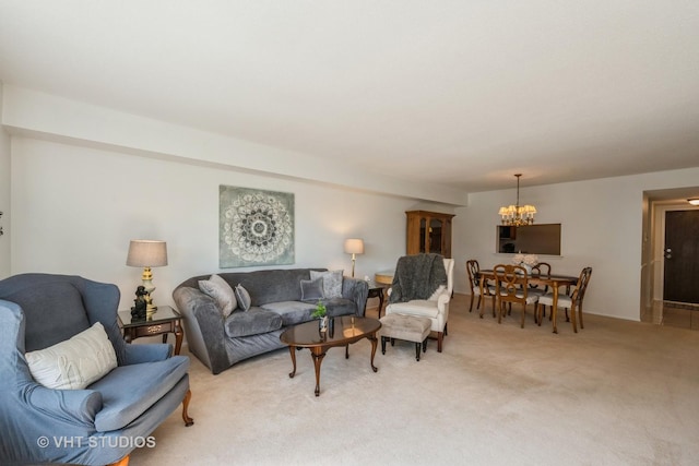 1295 N Sterling Ave Unit 211, Palatine, IL 60067 - living area featuring a chandelier and light colored carpet